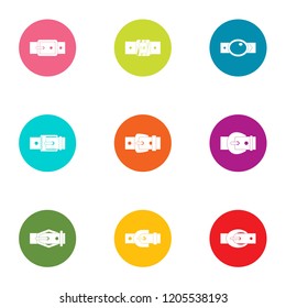 Gird icons set. Flat set of 9 gird vector icons for web isolated on white background