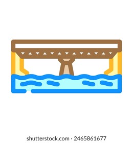 girder bridge color icon vector. girder bridge sign. isolated symbol illustration