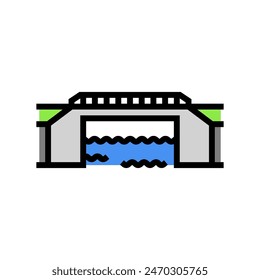 girder bridge color icon vector. girder bridge sign. isolated symbol illustration