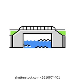 girder bridge color icon vector. girder bridge sign. isolated symbol illustration