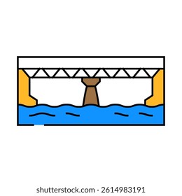 girder bridge line icon vector. girder bridge sign. isolated symbol illustration