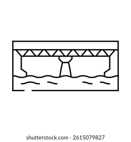 girder bridge line icon vector. girder bridge sign. isolated contour symbol black illustration