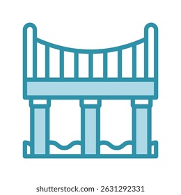 Girder Bridge mini ilustração ícone de cor de tom duplo, uso para engenharia civil, indústria, construção, UI, kit UX, aplicativo e desenvolvimento web, digital ou impressão.