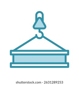 Girder mini illustration dual tone color icon, use for civil engineering, industry, construction, UI, UX kit, app and web development, digital or print.