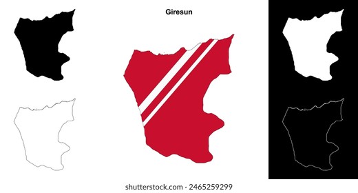 Giresun province outline map set