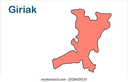 Giriak subdivision map, Nalanda District, Bihar State, Republic of India, Government of Bihar, Indian territory, Eastern India, politics, village, tourism