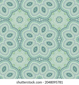 Girih auténtico vector floral, ornamento sin fisuras. Diseño de mosaicos. Patrón victoriano vintage. Diseño de huellas de cerámica. Composición de círculos y líneas.