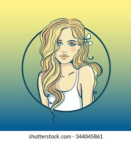 Girl 1. Vector illustration