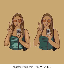 Girl from the 2000s Retro futurism