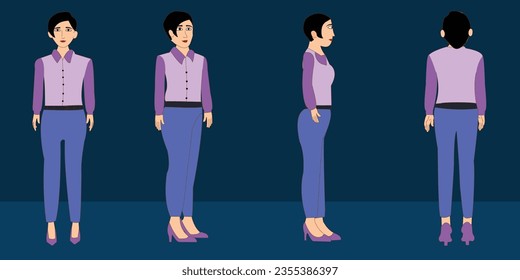 Girl 2d cartoon character design