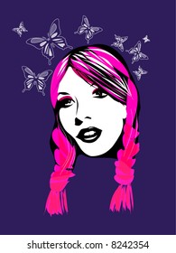 girl with abstract background