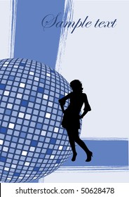 Girl. An abstract blue background