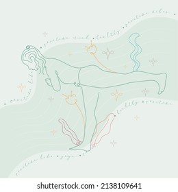 Girl abstract outline doing yoga Vector