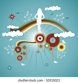 girl abstract vector composition