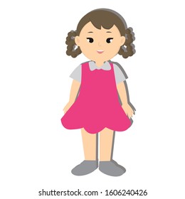Girl action concept. Creative idea design. Flat vector illustration for template, brochure, web page or presentation