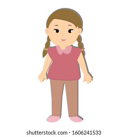 Girl action concept. Creative idea design. Flat vector illustration for template, brochure, web page or presentation