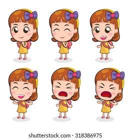 Girl in action. Vector. illustration.