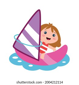 Girl activity character vector template design illustration