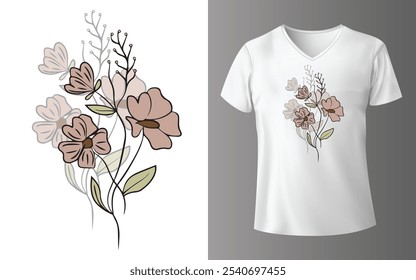 Design de T-Shirt Incrível de Menina, Design de T-Shirt de Flor