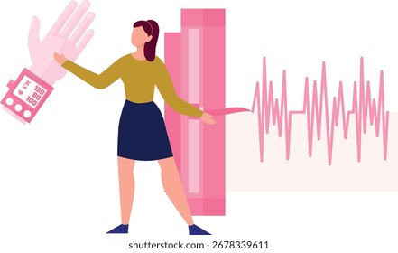 La niña está analizando las diferencias entre la presión arterial y la presión arterial