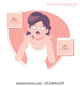Mädchen mit Tanz Probleme Illustration