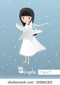 girl angel holding a star
