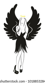Girl with angel wings