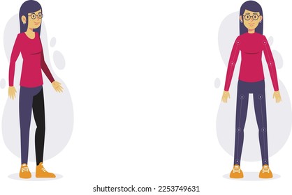 girl animate vector character design