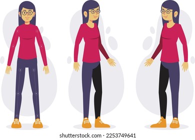 girl animate vector character design