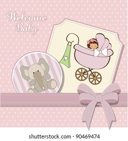  girl announcement card