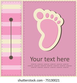 girl announcement card. vector illustration