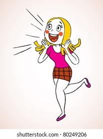 Girl announcing