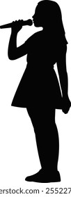 Una chica anunciando, silueta Vector