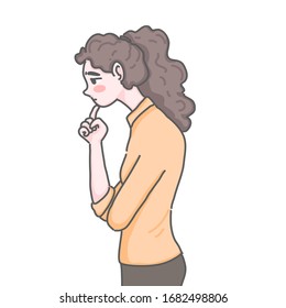Girl is anxiety disorder concept design of vector.