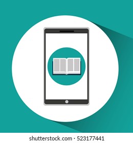 girl app education online e-learning vector illustration eps 10