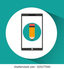 girl app education online write desing vector illustration eps 10