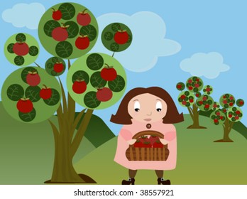 Girl in Apple Orchard