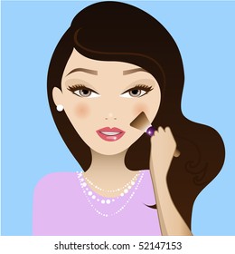 Girl Applying Blush