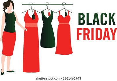 The girl is arranging clothes for sale.