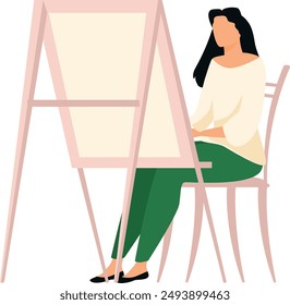 The girl is in art class.