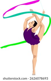 ginasta atleta menina exercício com fita
