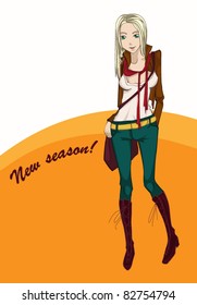 girl in autumn clothes