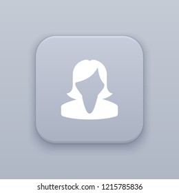 Girl, Avatar button, best vector on a gray background