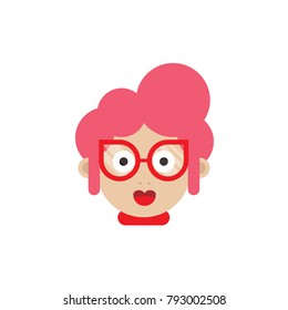 Girl avatar. Cartoon character flat design