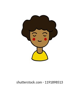 girl avatar doodle icon