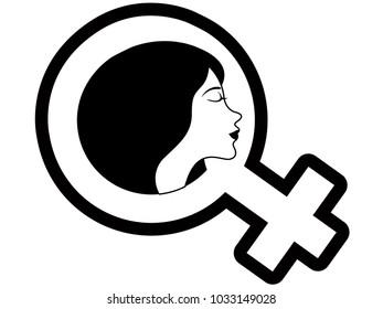 Girl avatar with a female gender symbol