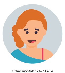 Girl avatar flat icon design, female girl 