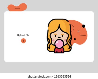girl avatar of funny people. User face. Modern style that is trendy and cute. Flat Cartoon Character Design.