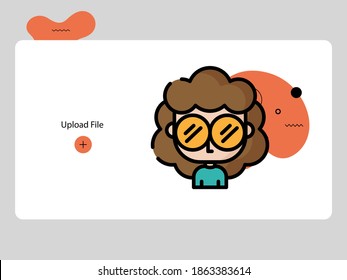 girl avatar of funny people. User face. Modern style that is trendy and cute. Flat Cartoon Character Design.