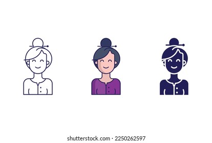 Girl avatar icon vector illustration